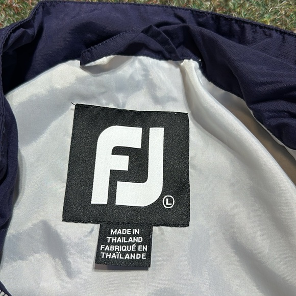 FootJoy Mens Jacket Blue Colorblock 1/2 Zip Anorak Nylon Windbreaker - Picture 10 of 14